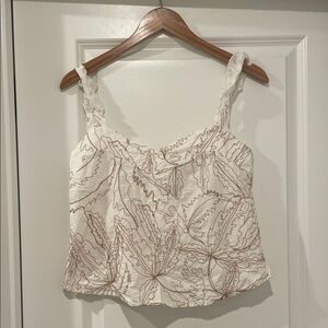 Basement white and gold tank top small